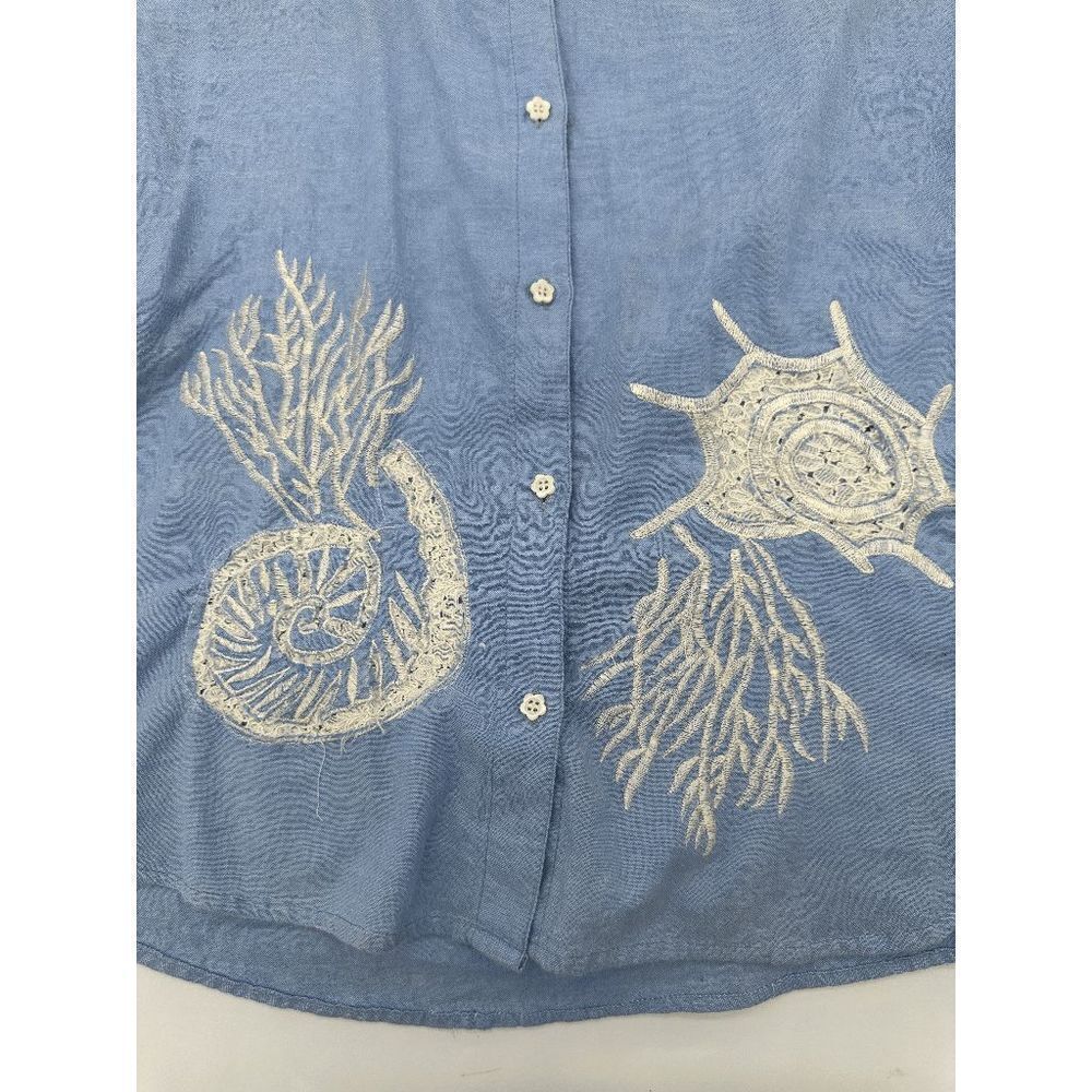 Antica Sartoria Tunic For Women Embroidered and Beaded Sz 2 Button Down & Pocket - Picture 8 of 10